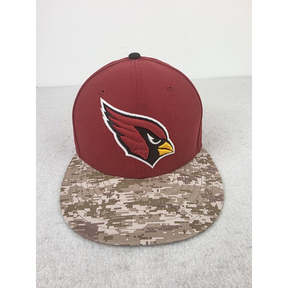 Arizona Cardinals Hat Fitted Mens Red New Era 59 Fifty NFL Logo 7 1/2 Military